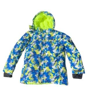 Ski Jacket Coat x Phibee Youth 158-164 Size 14 Hooded Blue/ Green